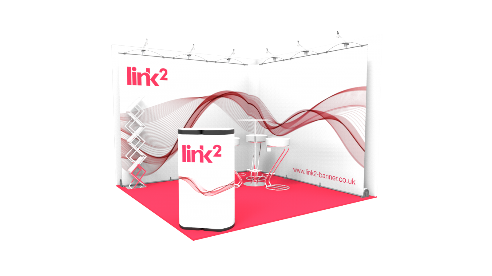 A complete exhibition stand from Link 2 - portable displays